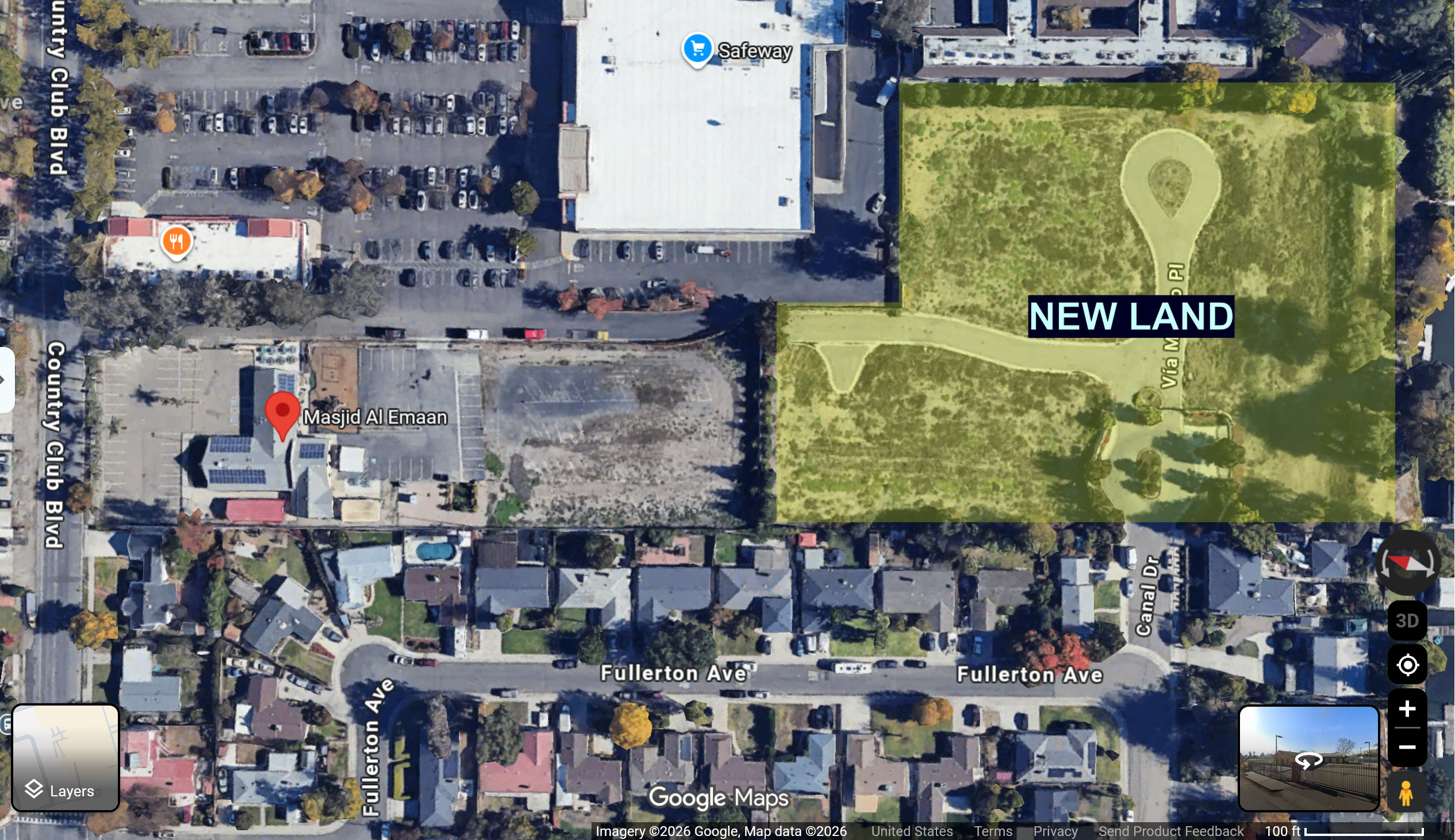 Land for the Masjid Al Emaan expansion project